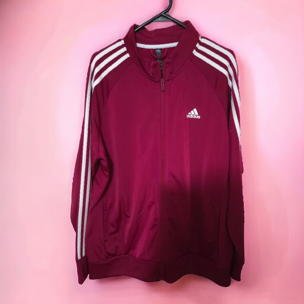 Adidas zip up jacket hot pink women size 2xl